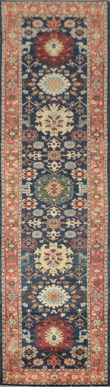 Navy Blue Ziegler Vegetable Dye Runner Rug 2x12