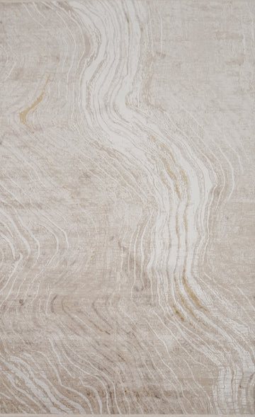 Natural Wave Patterns Sophisticated Minimalist Area Rug 5x7