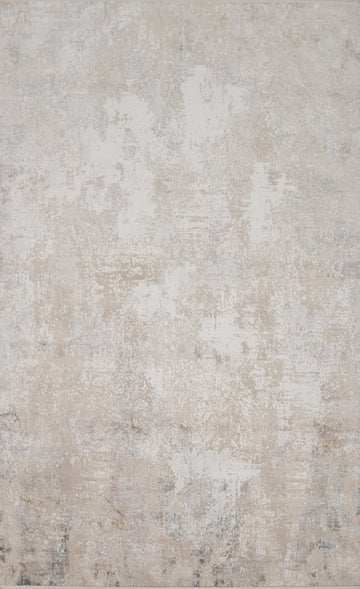 Contemporary Neutral Tones Distressed Look Rug 5x7