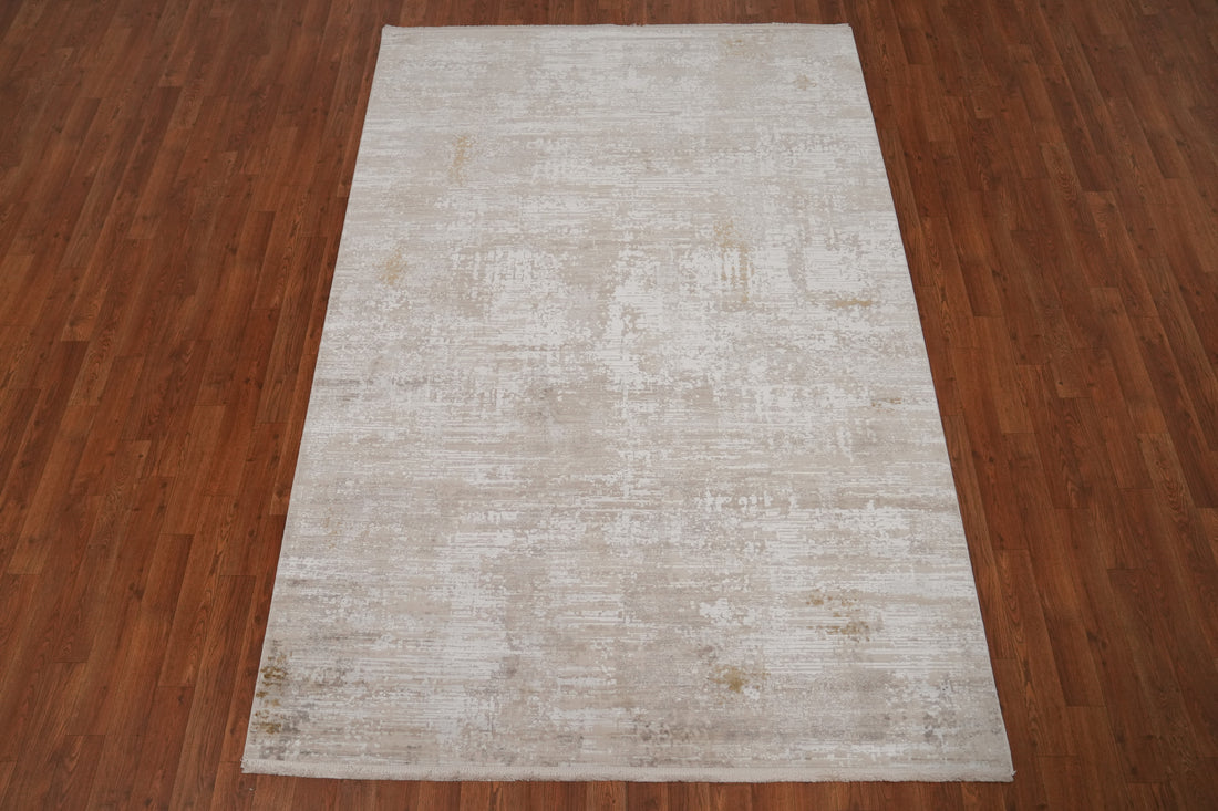 Elegant Neutral Tones Textured Rug 5x7 Modern Interiors