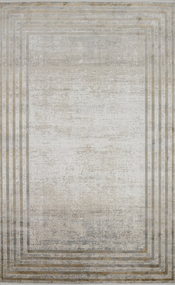 Elegantly Framed Soft Colors Area Rug 5x7 for Modern Living Spaces