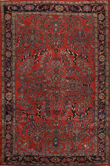 Antique Vegetable Dye Sarouk Persian Area Rug 9x12