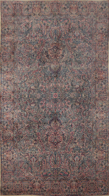 Vegetable Dye Floral Kerman Persian Large Rug 9x15