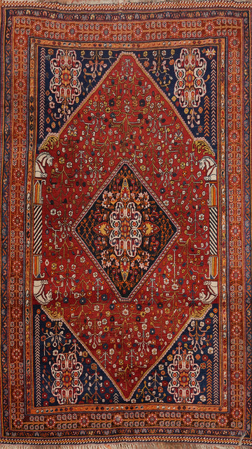Vegetable Dye Qashqai Persian Area Rug 5x9
