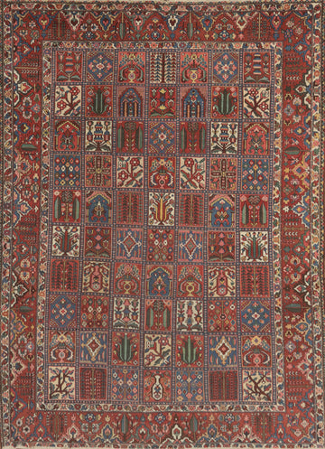 Antique Vegetable Dye Bakhtiari Persian Large Rug 11x13