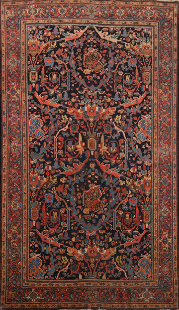 Vegetable Dye Sarouk Farahan Persian Rug 4x7