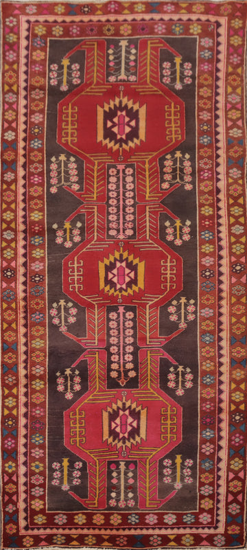 Handmade Wool Ardebil Persian Runner Rug 4x10