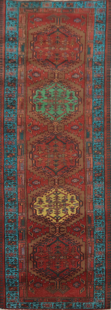Handmade Wool Ardebil Persian Runner Rug 3x11