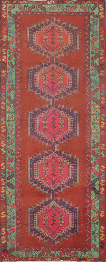 Geometric Wool Ardebil Persian Runner Rug 4x10