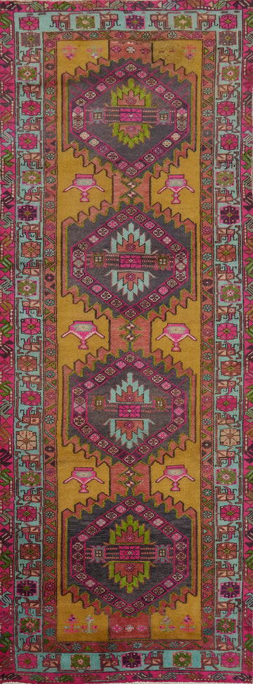 Vintage Wool Meshkin Persian Runner Rug 3x11