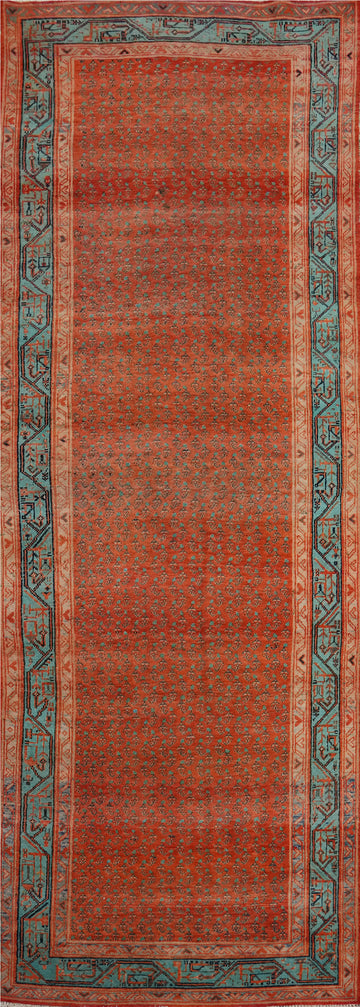 All-Over Boteh Orange Botemir Persian Runner Rug 3x10
