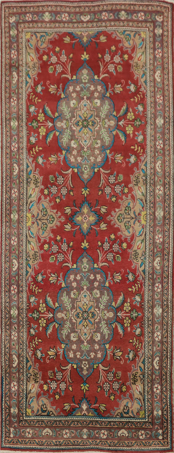 Vintage Wool Tabriz Persian Runner Rug 3x9