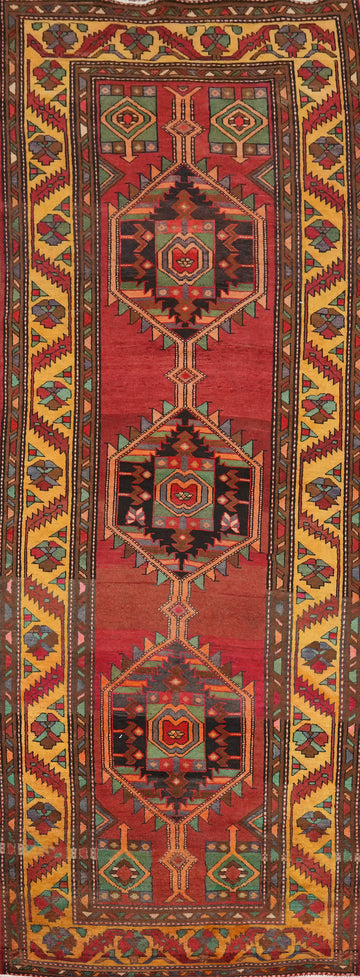 Vintage Wool Ardebil Persian Runner Rug 4x13