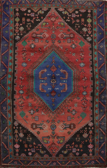 Tribal Geometric Hamedan Persian Rug 5x7
