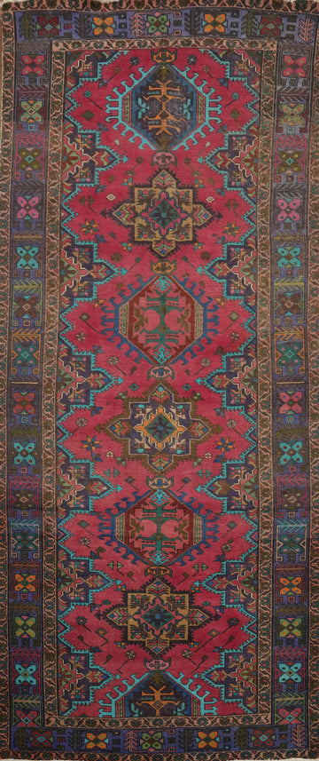 Vintage Geometric Tabriz Persian Area Rug 5x12