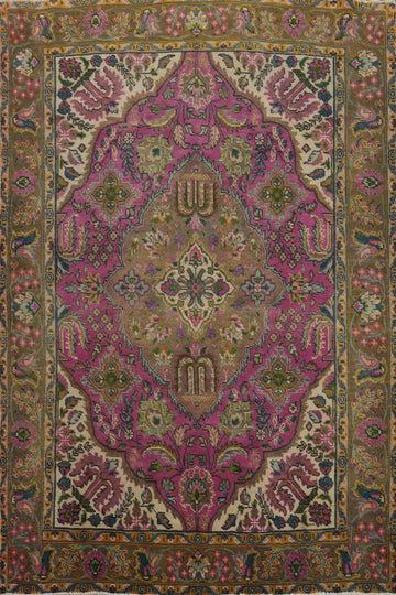 Vintage Wool Tabriz Persian Rug 5x6