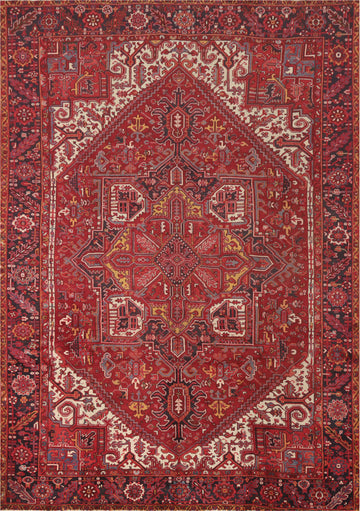 Vegetable Dye Red Heriz Persian Area Rug 10x13
