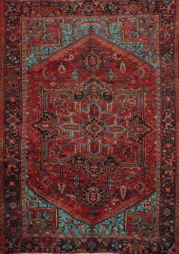 Handmade Wool Heriz Persian Area Rug 8x11