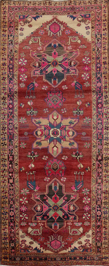 Vegetable Dye Heriz Persian Runner Rug 4x11