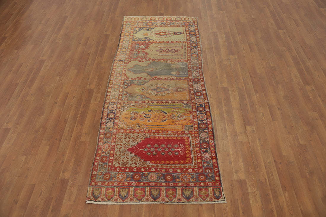 Pre-1900 Vegetable Dye Anatolian Turkish Runner Rug 3x8