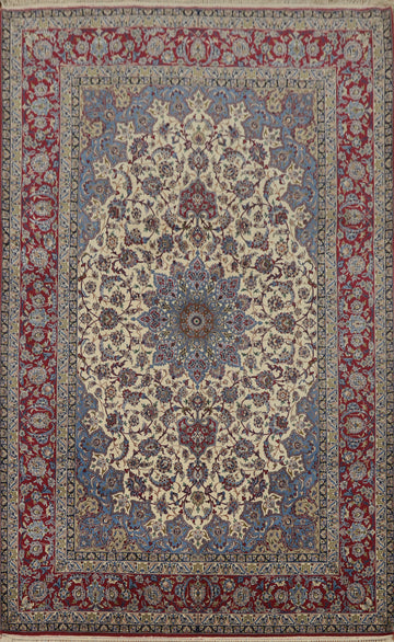 Vegetable Dye Silk Isfahan Persian Area Rug 7x11