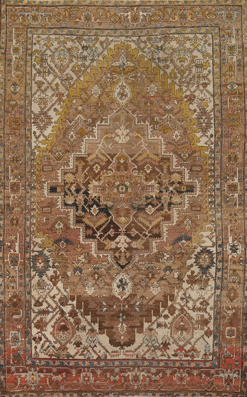 Antique Vegetable Dye Heriz Persian Large Rug 10x15