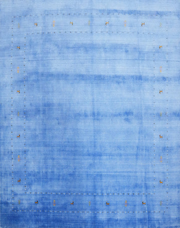 Sky Blue Handmade Gabbeh Square Area Rug 9x9