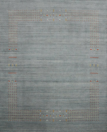 Elegant Gray Gabbeh Area Rug 9x9 Featuring Minimalist Design Elements