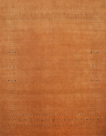 Rustic Beauty Orange Gabbeh Area Rug 9x9 for Living Spaces