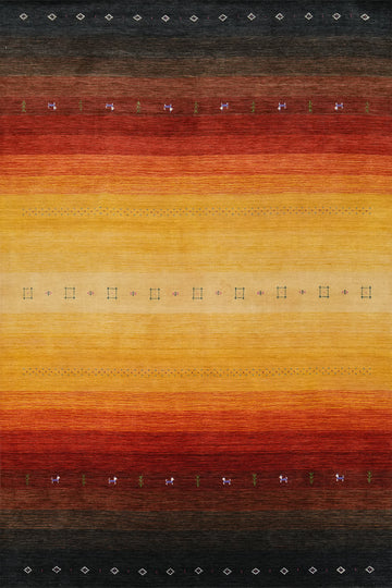 Striped Wool Colorful Gabbeh Area Rug 8x11