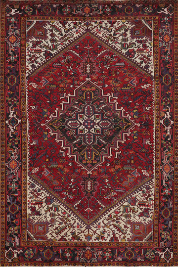 Vegetable Dye Red Heriz Persian Area Rug 8x11