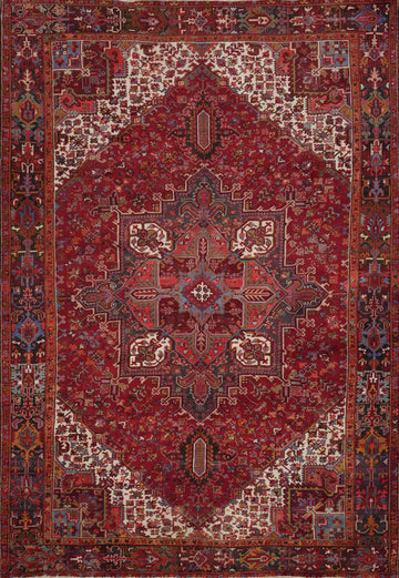 Vegetable Dye Red Heriz Persian Area Rug 10x13