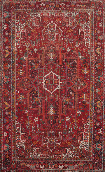 Large Handmade Heriz Vegetable Dye Persian Rug 9x14