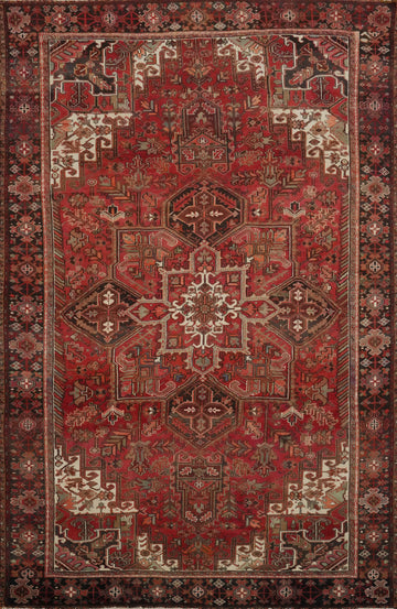 Vegetable Dye Red Heriz Persian Area Rug 10x13