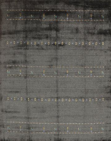 Dark Wool Gabbeh Square Area Rug 8x8