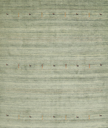 Handmade Green Gabbeh Square Area Rug 9x9