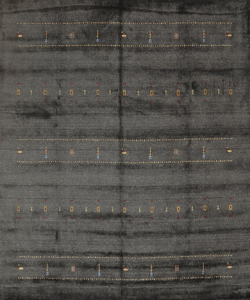 Dark Tribal Gabbeh Square Wool Area Rug 8x8