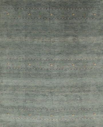Sleek and Sophisticated Gray Gabbeh Rug 8x8 to Enhance Your Living Space