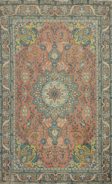 Traditional Floral Tabriz Persian Area Rug 6x10 with Rich Warm Colors