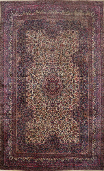 Antique Vegetable Dye Kerman Persian Large Rug 11x15