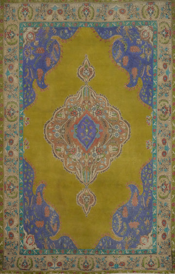 Lush Persian Tabriz Area Rug 7x10 with Intricate Design Details