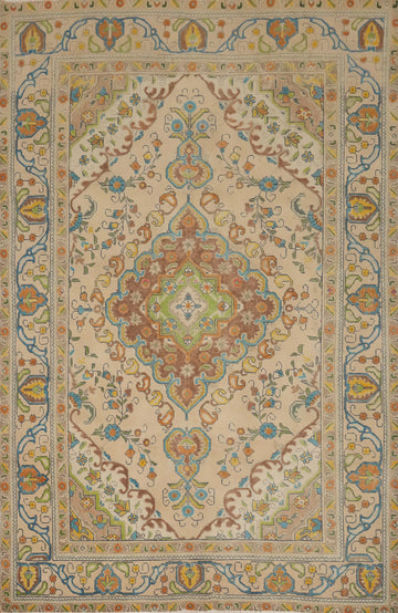 Luxurious Tabriz Persian Rug 7x9 with Exquisite Traditional Patterns
