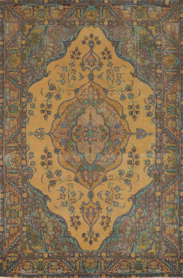 Traditional Floral Wool Tabriz Persian Area Rug 7x10
