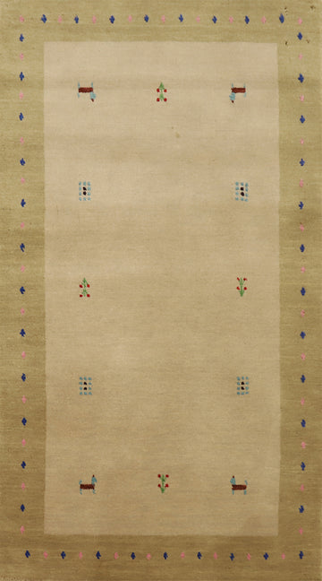 Tribal Gabbeh Handmade Wool Rug 2x4