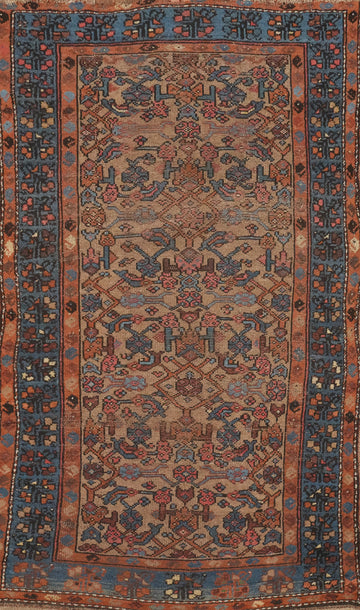 Pre-1900 Antique Heriz Bakhshayesh Persian Vegetable Dye Rug 3x6