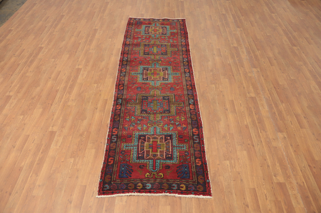 Geometric Ardebil Persian Runner Rug 3x10