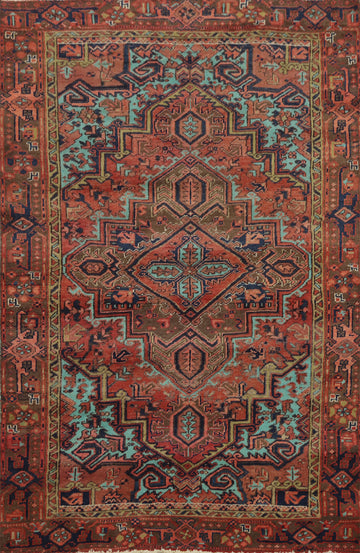 Vegetable Dye Wool Heriz Persian Rug 5x7