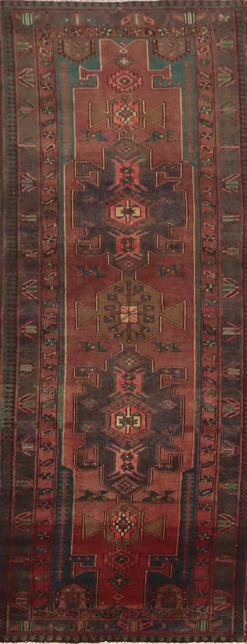 Rustic Tribal Design Ardebil Persian Runner Rug 3x10