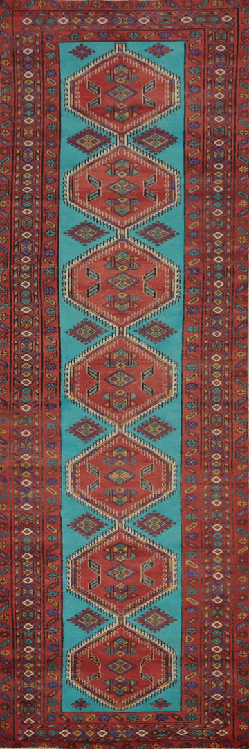 Handmade Wool Ardebil Persian Runner Rug 4x14