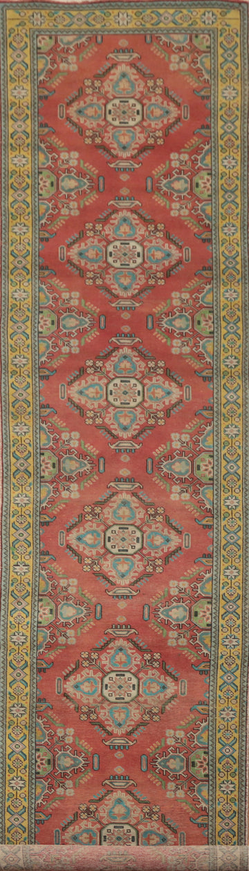 Geometric Wool Tabriz Persian Runner Rug 3x16